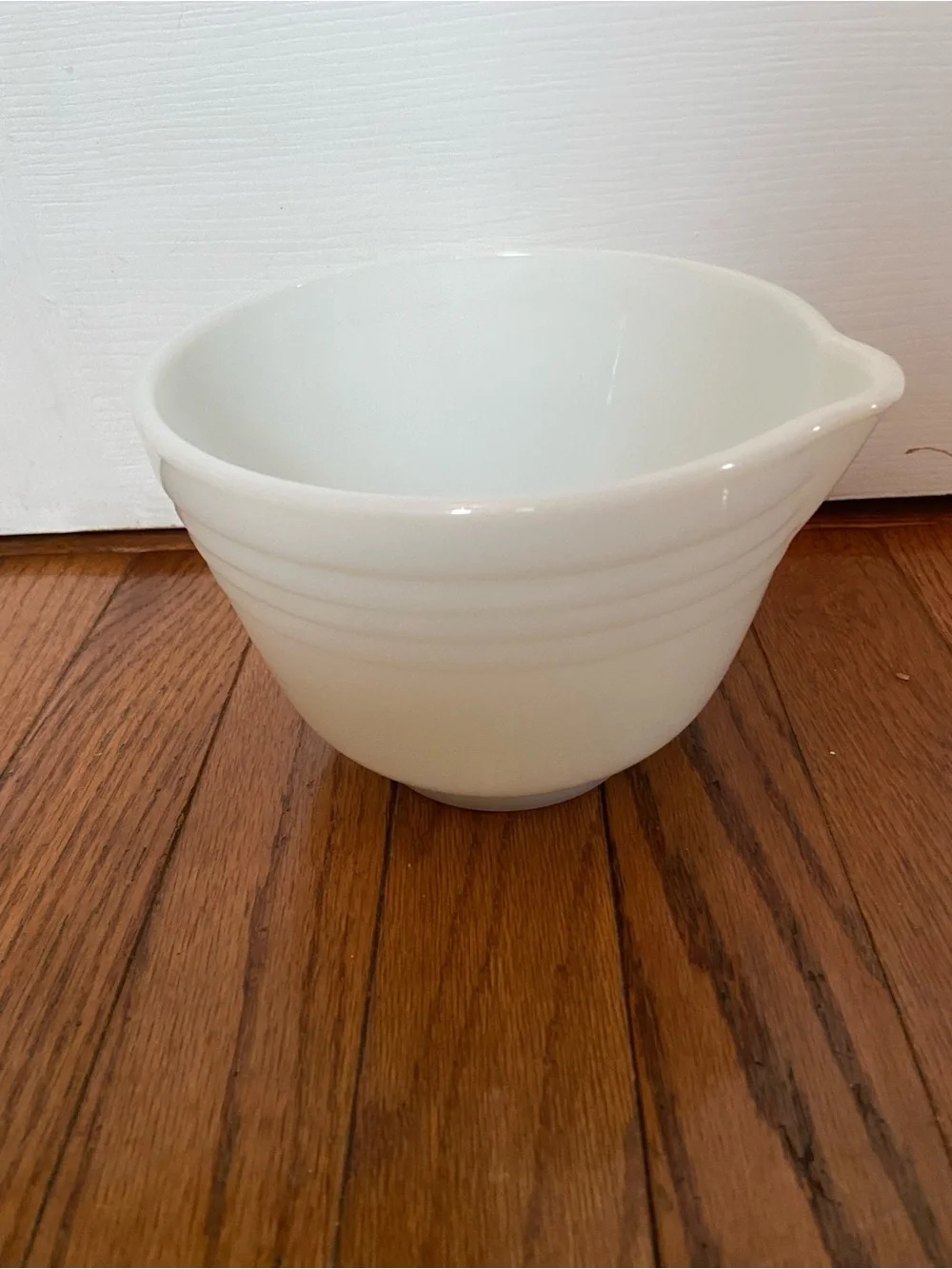 Vintage PYREX White Milk Glass Mixing Bowl with Pour Spout